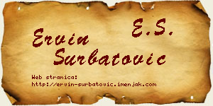 Ervin Šurbatović vizit kartica